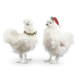 13" White Silky Christmas Chicken