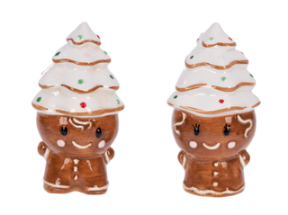 Gingerbread Couple w/Tree Hat Salt & Pepper Shaker Set (2 pc. set)