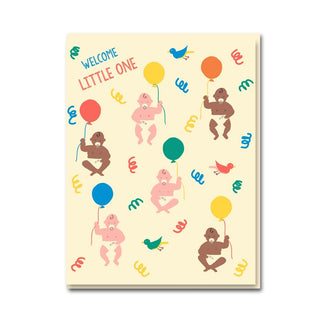 Welcome Little One Floating Babies Card