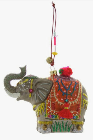 Glass Elephant Ornament
