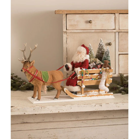 Santa In a one Horse Open Sleigh | Bethany Lowe