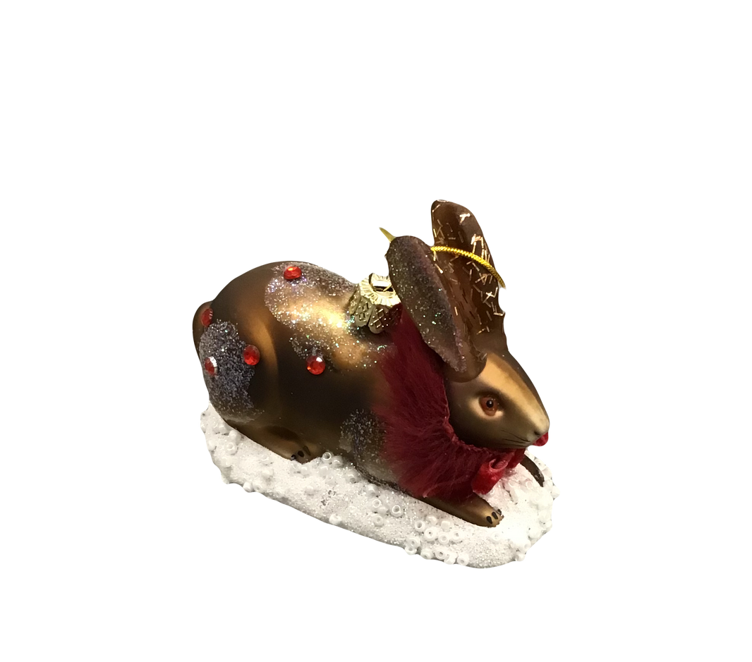 Frost Field Hare Glass Ornament
