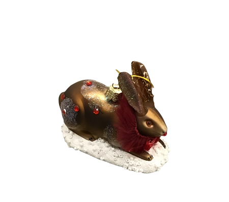 Frost Field Hare Glass Ornament