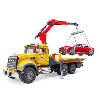Bruder 02829 MACK Granite Tow-Truck With Roadster