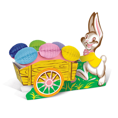 Vintage Easter 10½" Bunny W/Cart