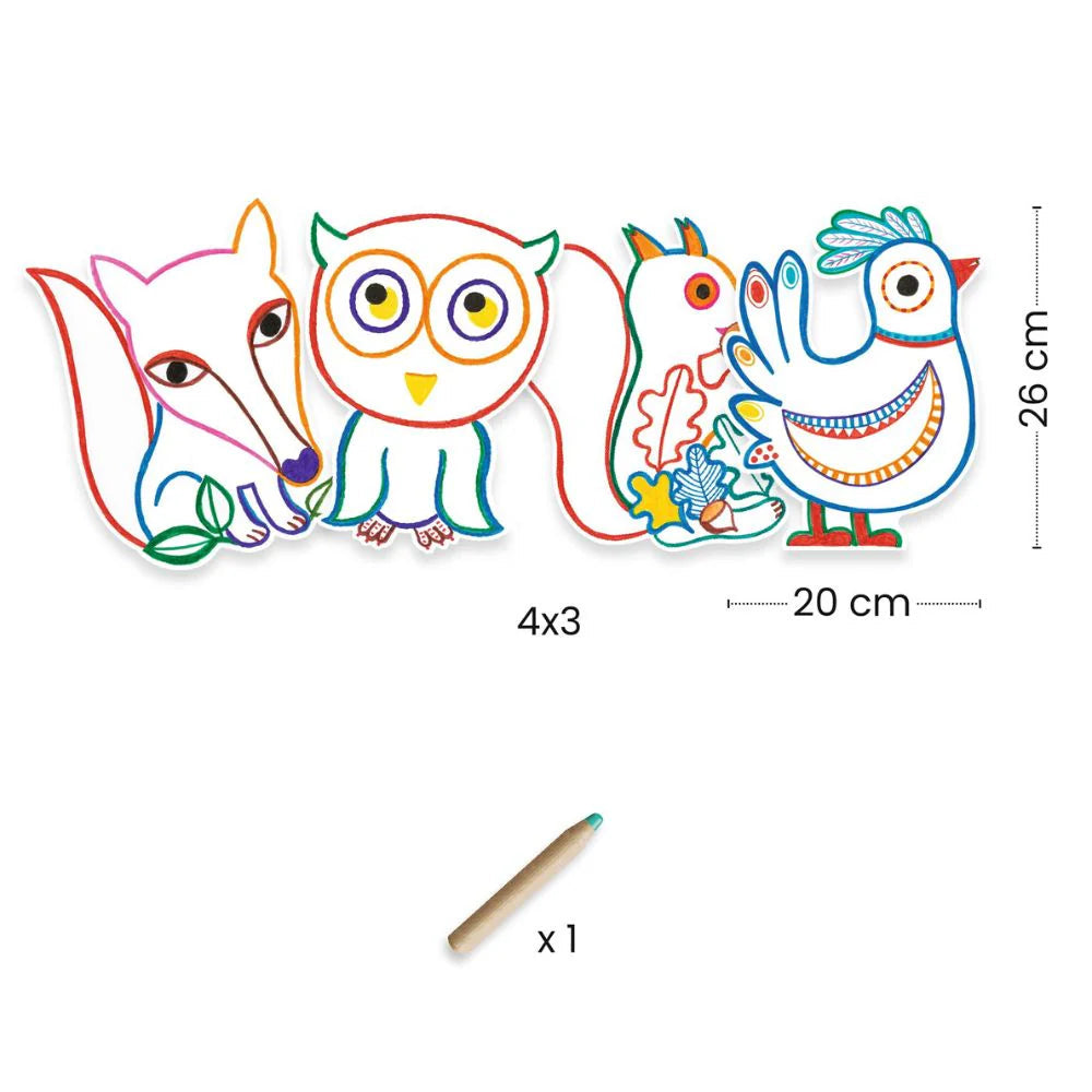 Color Reveal Pictures - Woodland Creatures | Djeco