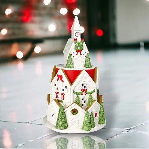 20" Lighted LED City Tower | December Diamonds