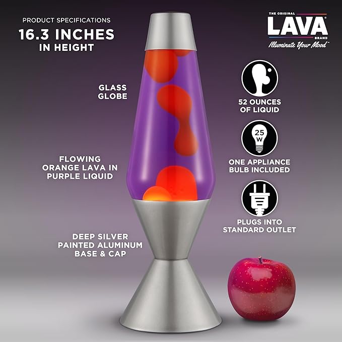 16.3” Orange & Purple Lava Lamp