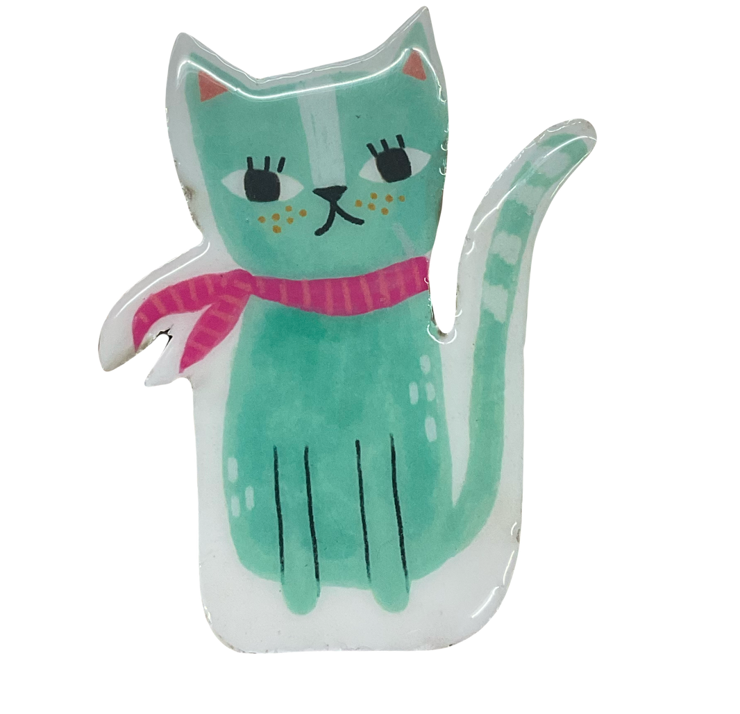 Cat Wooden Block Art