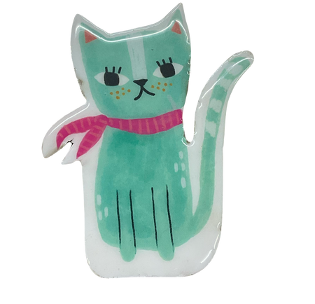 Cat Wooden Block Art