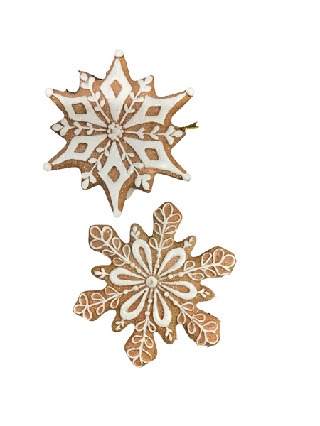 Gingerbread Clay Snowflake Ornament