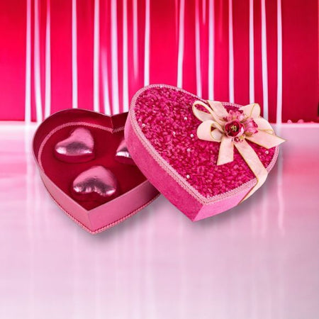 9" Pink Valentine Heart Box with Decorative Candy