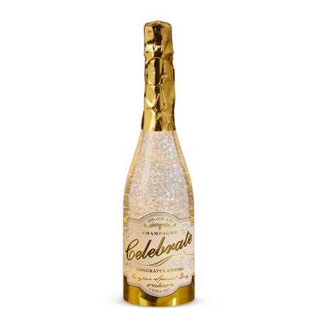 12.5" Lighted Champagne Bottle with Swirling Glitter | Battery Operated