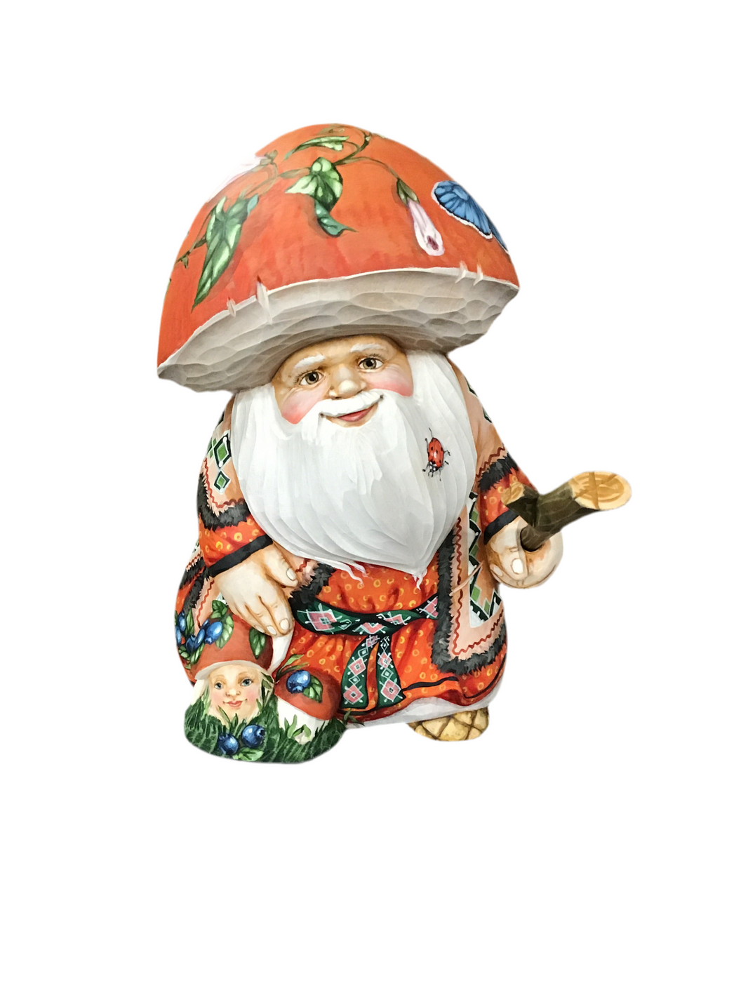 Wooden Mushroom Santa