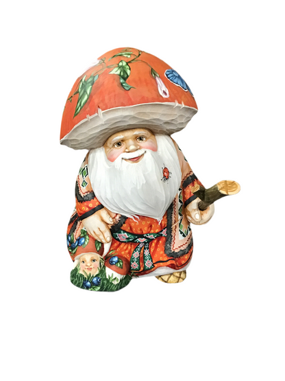 Wooden Mushroom Santa