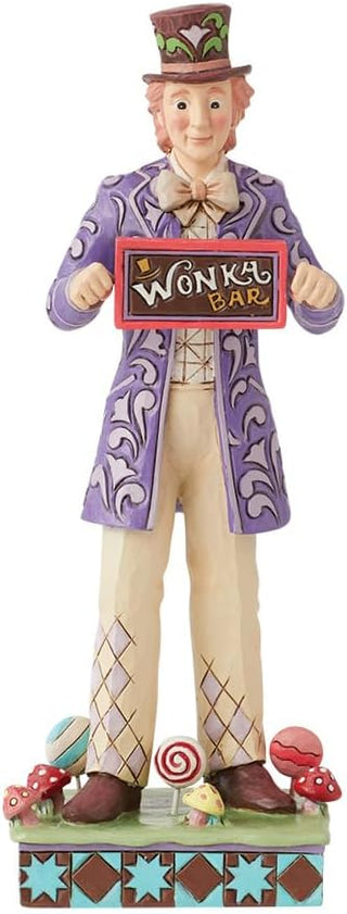 Jim Shore Willy Wonka Rotating Chocolate Bar Golden Ticket Figurine