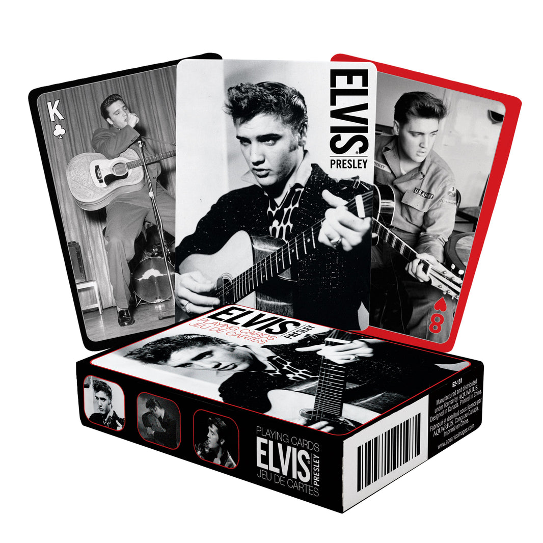 Elvis - Black & White Playing Cards