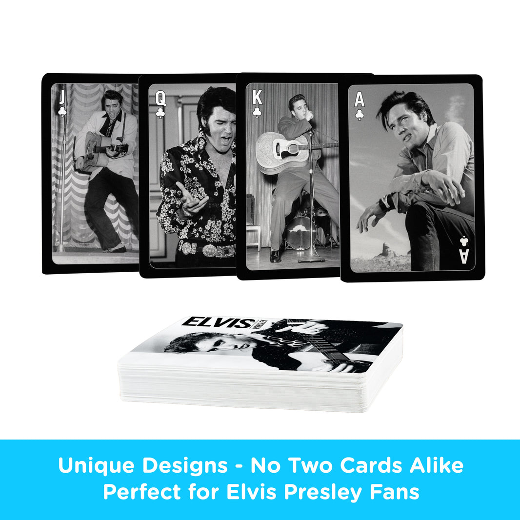 Elvis - Black & White Playing Cards