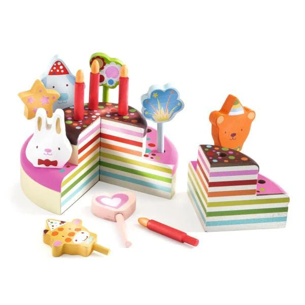 Djeco Happy Birthday Wooden Cake