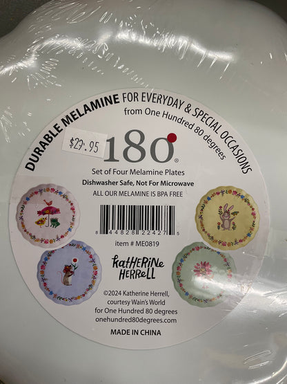 Easter Scalloped Melamine Plates | Set of 4