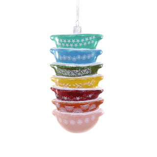 Rainbow Pyrex Mixing Bowl Stack Blown Glass Ornament | Cody Foster