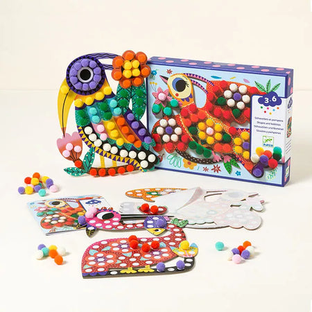 Collages Panachés | Djeco Create with Pom Poms