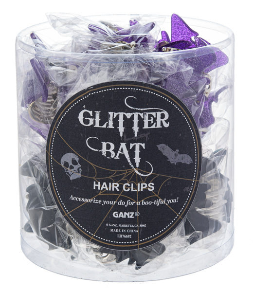 Glitter Bat Claw Clip