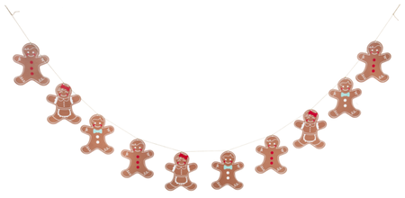Gingerbread Man Metal Garland