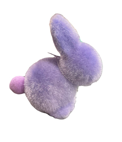 Flocked Pastel Seated Bunny w/ Pom  Pom Tail | 3.5" Figure