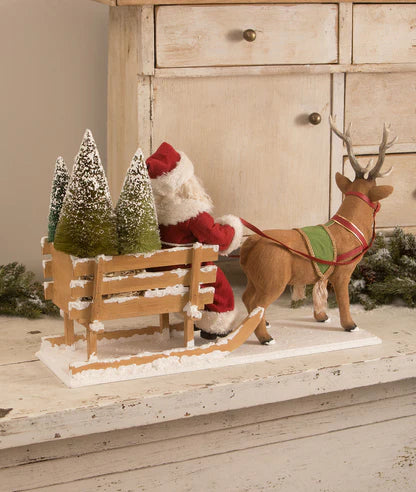Santa In a one Horse Open Sleigh | Bethany Lowe
