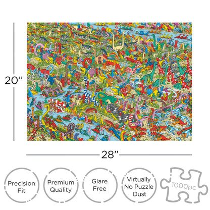 Where's Waldo Dinosaurs 1000 Piece Jigsaw Puzzle