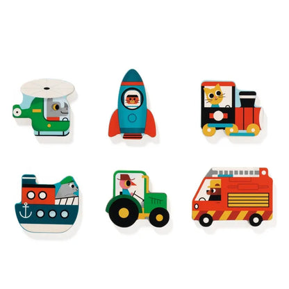 Wooden "Vroom" Vehicle Puzzle | Djeco
