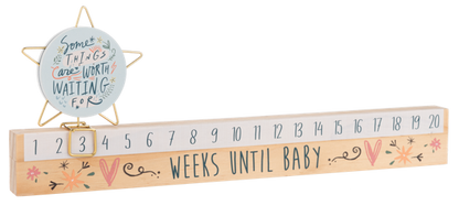 Star Slide Countdown Baby Calendar Set | "Some Things Are Worth Waiting For"
