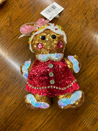 Plush Gingerbread Sparkle Ornament