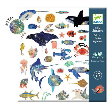 160 Metallic Ocean Stickers | Djeco
