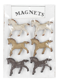 Cast Iron Six-Piece Horse Magnet Set