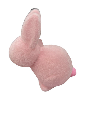 Flocked Pastel Seated Bunny w/ Pom  Pom Tail | 7" Figure