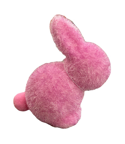 Flocked Pastel Seated Bunny w/ Pom  Pom Tail | 3.5" Figure