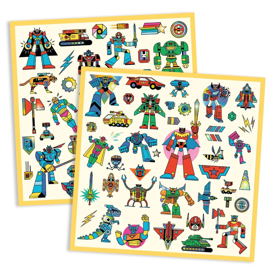 Djeco 160 Metallic Stickers - Robots