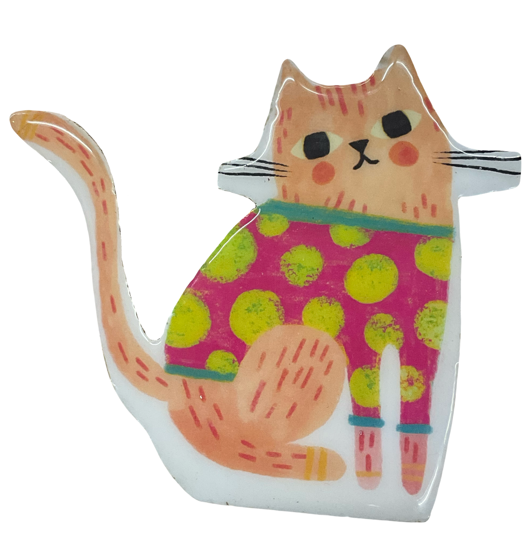Cat Wooden Block Art