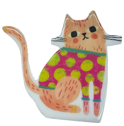 Cat Wooden Block Art