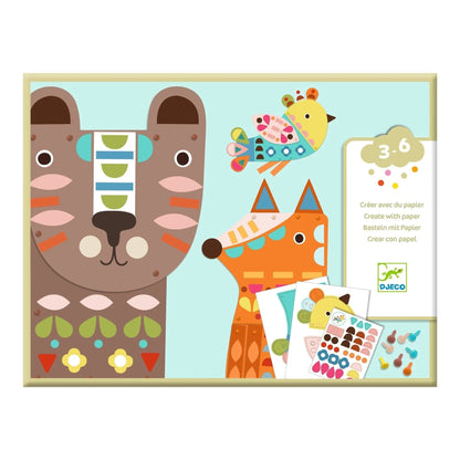 Create With Paper - Three Giant Animals Collage | Djeco