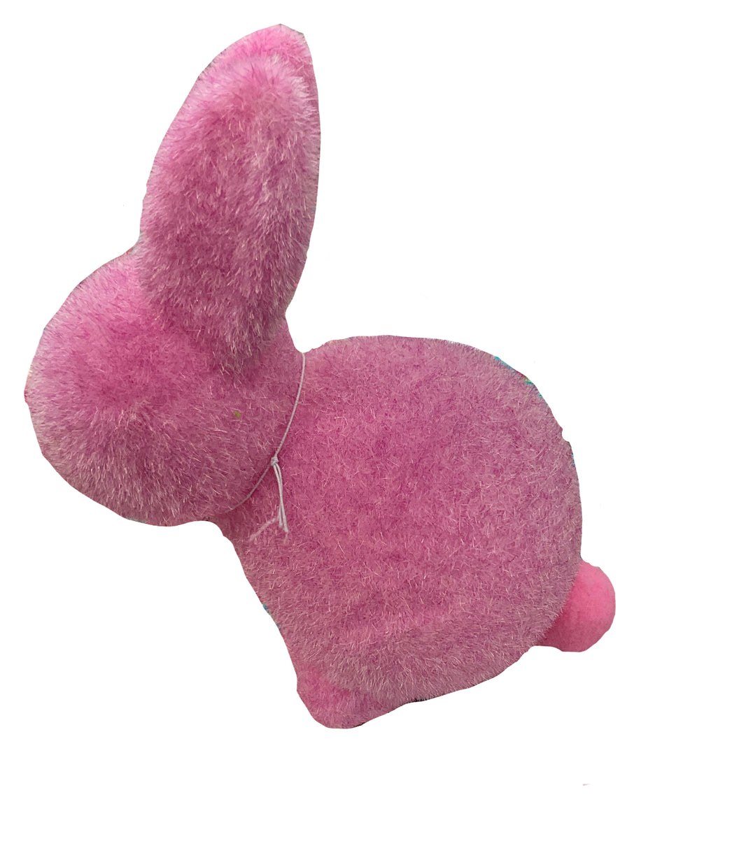 Flocked Pastel Seated Bunny w/ Pom  Pom Tail | 7" Figure