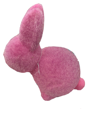 Flocked Pastel Seated Bunny w/ Pom  Pom Tail | 7" Figure