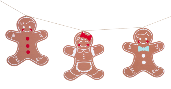Gingerbread Man Metal Garland