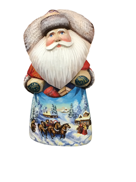 Wooden Santa with Trokia | Handmade in Russia