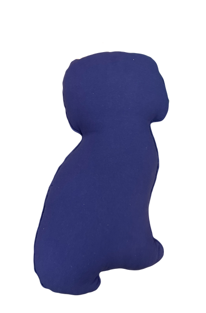 Blue and White Embroidered Dog Shaped Pillow, Fabric, 19" | SI0813