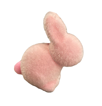 Flocked Pastel Seated Bunny w/ Pom  Pom Tail | 3.5" Figure