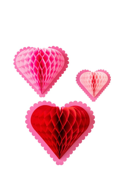 Hanging Honeycomb Hearts