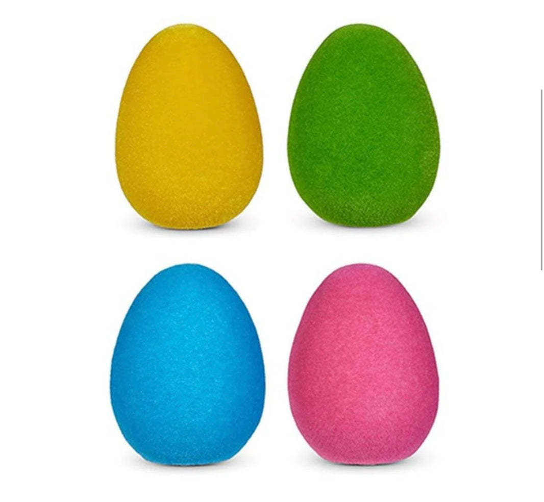 7” Bright Flocked Eggs | Assorted Colors